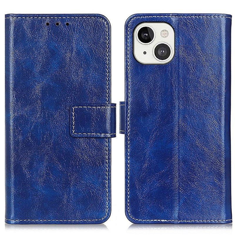 Folio-hoesje voor iPhone 13 Luxe Stiksels Met Leereffect