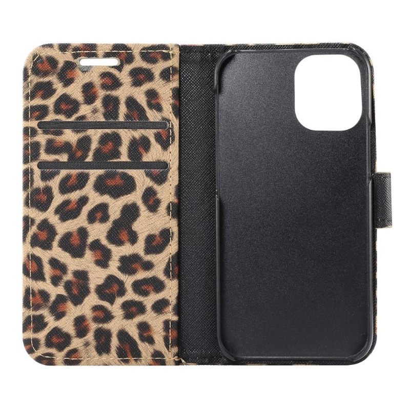 Folio-hoesje voor iPhone 13 Stalen Luipaard