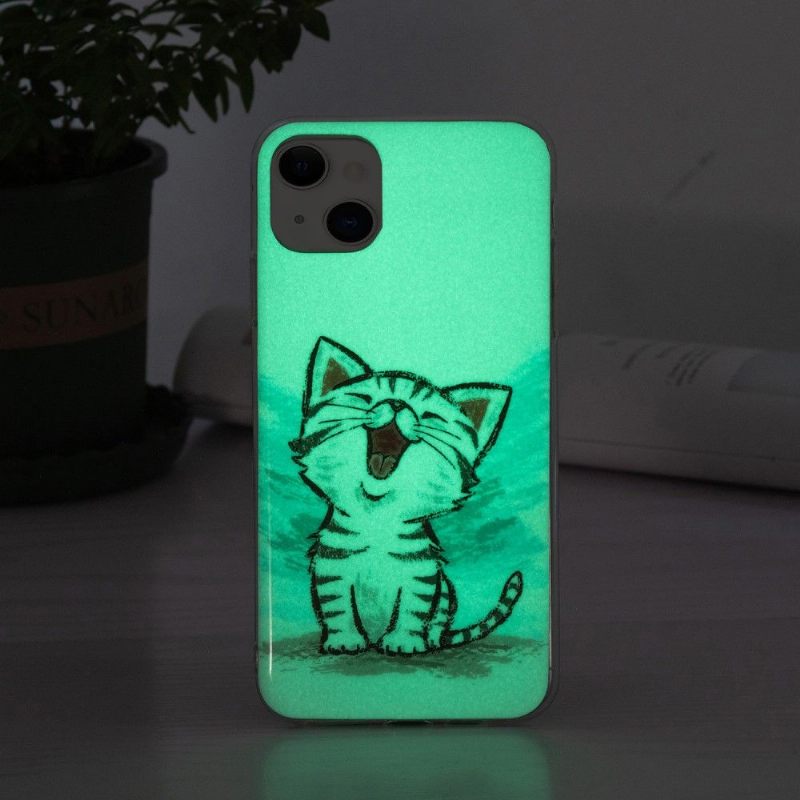 Hoesje voor iPhone 13 Anti-fall Fluorescerende Chatinhoud