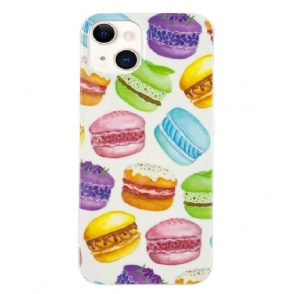 Hoesje voor iPhone 13 Anti-fall Fluorescerende Macarons