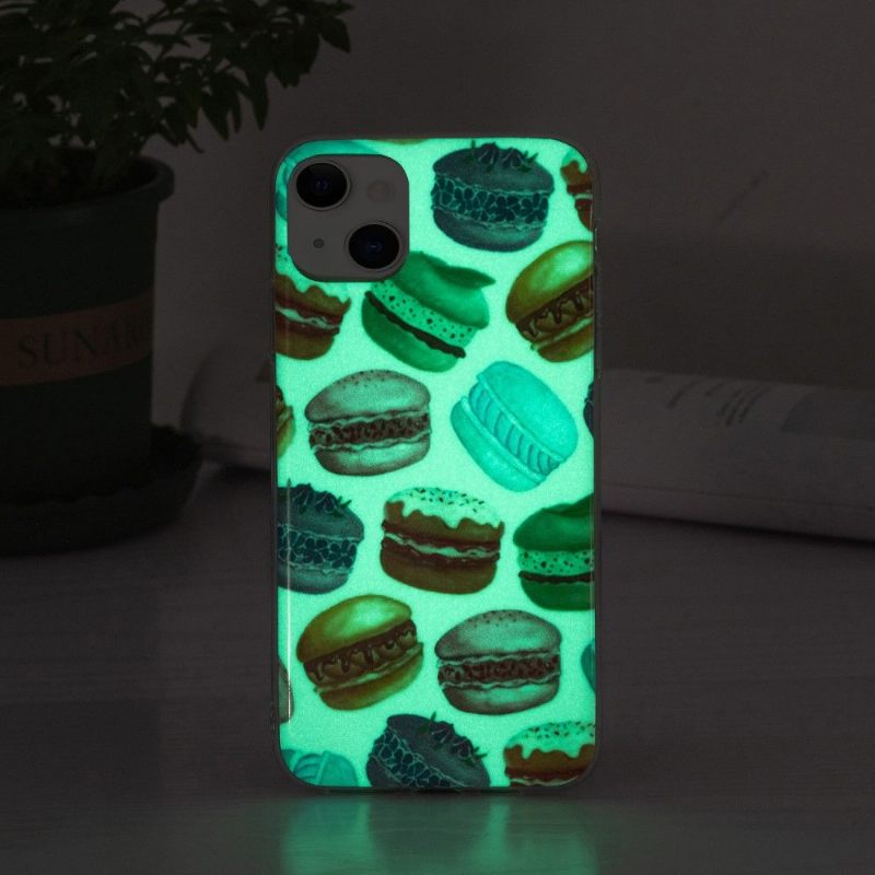 Hoesje voor iPhone 13 Anti-fall Fluorescerende Macarons