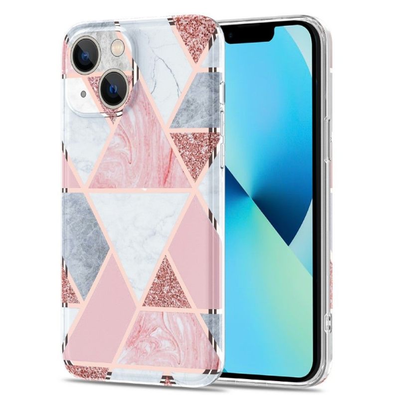 Hoesje voor iPhone 13 Marmeren Geometrie