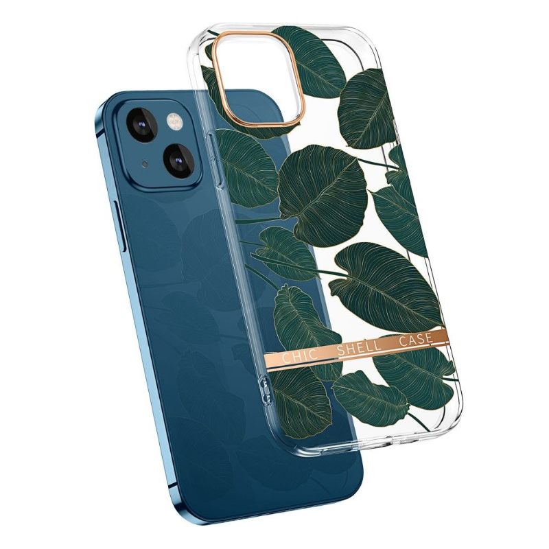 Hoesje voor iPhone 13 Transparante Groene Bladeren