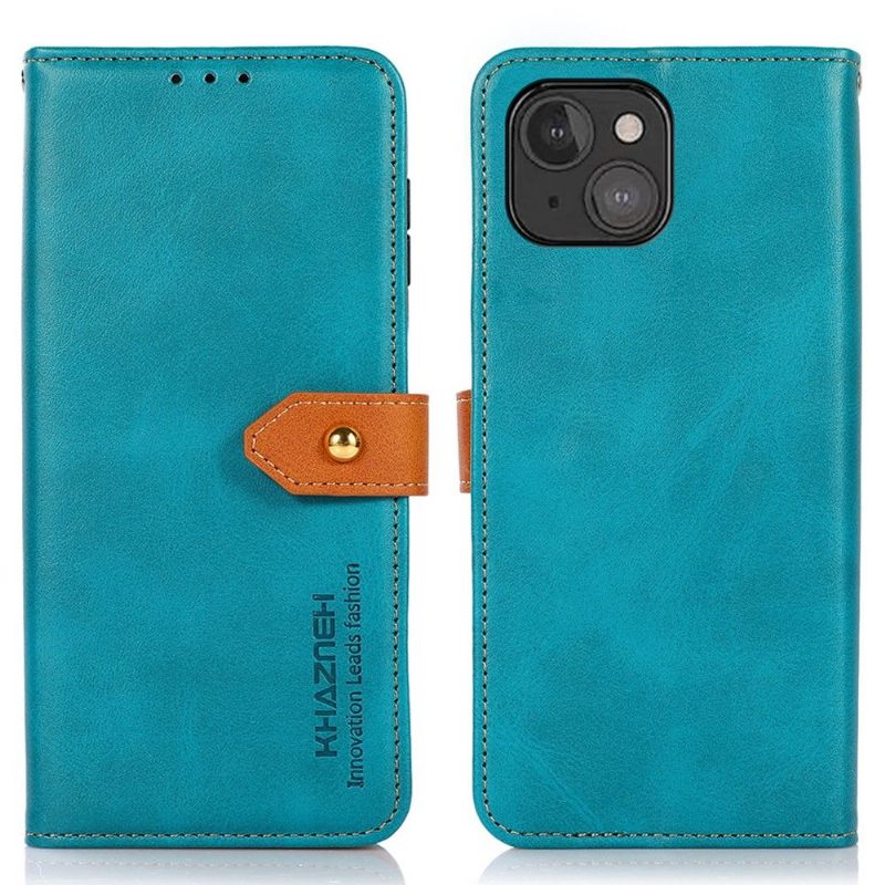 Leren Hoesje voor iPhone 13 Khazneh Tweekleurig Kunstleer