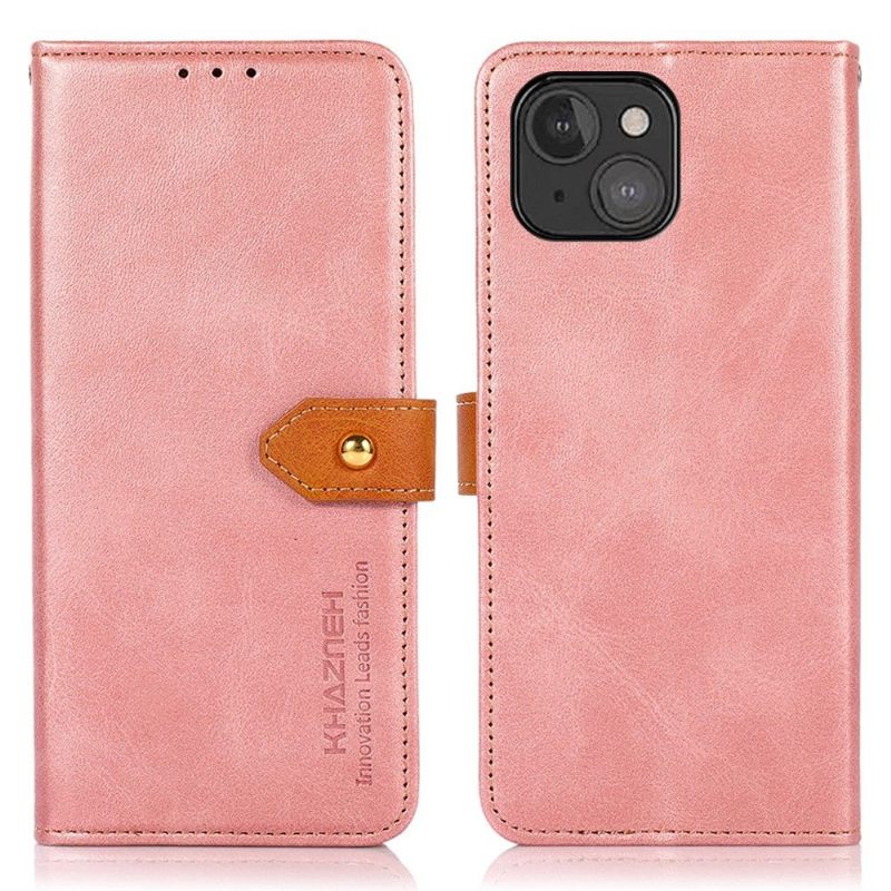 Leren Hoesje voor iPhone 13 Khazneh Tweekleurig Kunstleer