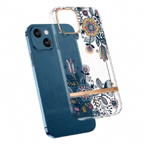 Telefoonhoesje voor iPhone 13 Bescherming Transparante Graffiti-bloemen