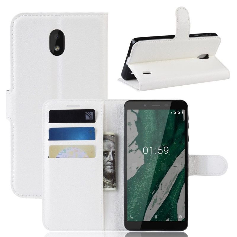 Cover voor Nokia 1 Plus Anti-fall Portemonnee Leren Stijl Leren Portemonnee