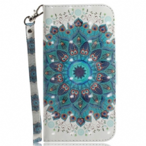 Folio-hoesje voor iPhone 15 Plus Met Ketting Mandala Met Bandje