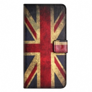 Folio-hoesje voor iPhone 15 Plus Vintage Engelse Vlag