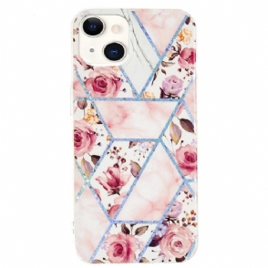 Hoesje voor iPhone 15 Plus Bloemenmarmer