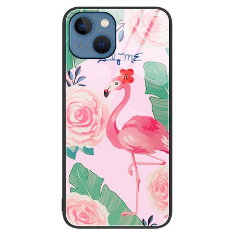 Hoesje voor iPhone 15 Plus Flamingo Gehard Glas