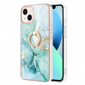 Hoesje voor iPhone 15 Plus Marmeren Stijl Met Steunring