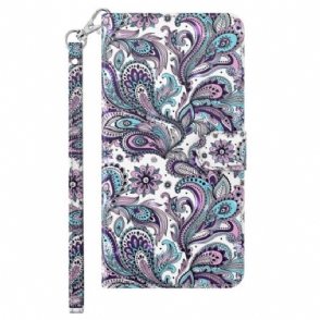 Leren Hoesje voor iPhone 15 Plus Met Ketting 3d-patroon Met Riem