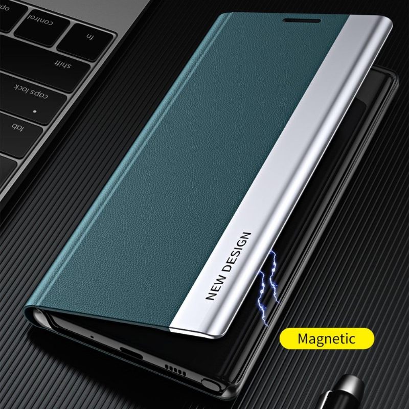 Cover voor iPhone 13 Pro Max Zakelijke Magneet Met Leereffect