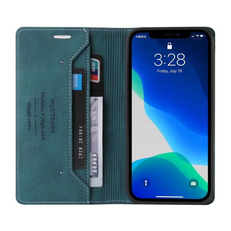 Flip Case voor iPhone 13 Pro Max Gq.utrobe Kunstleer Retro