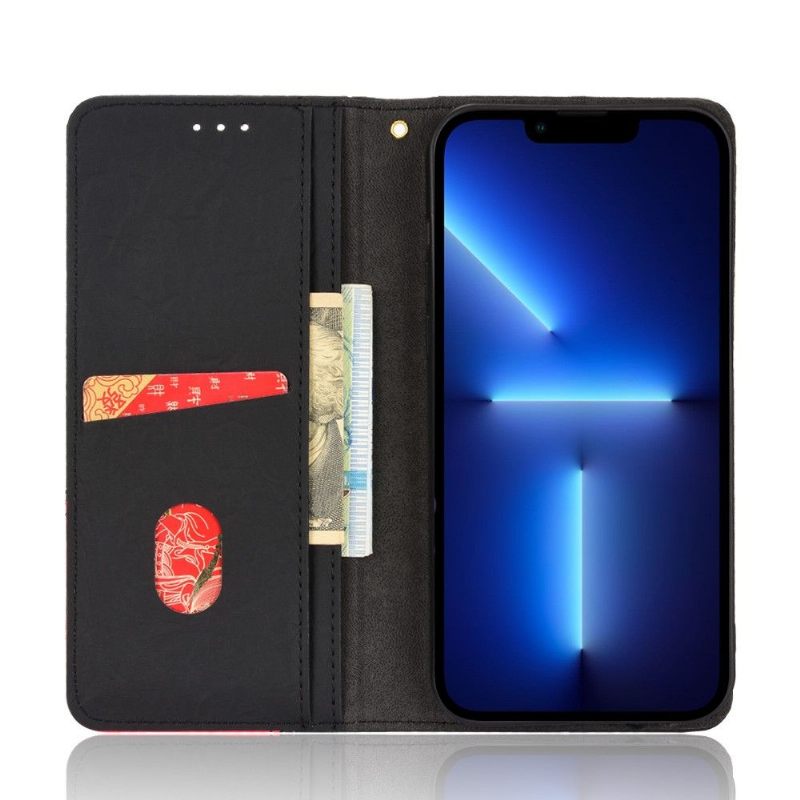 Folio-hoesje voor iPhone 13 Pro Max Anti-fall Retro Kunstleer