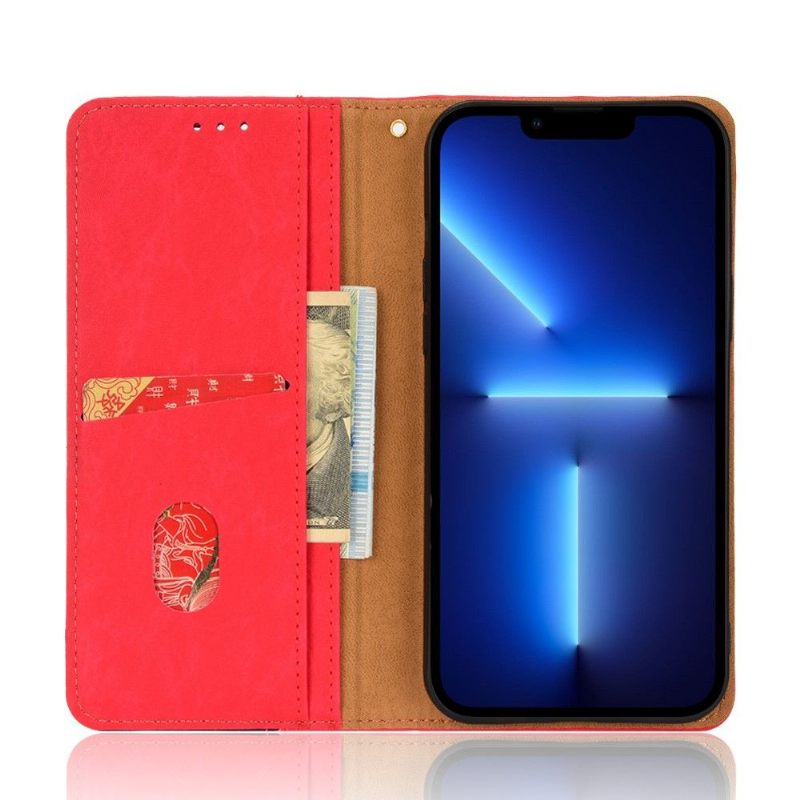 Folio-hoesje voor iPhone 13 Pro Max Anti-fall Retro Kunstleer