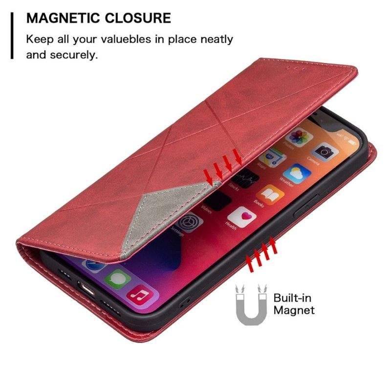 Folio-hoesje voor iPhone 13 Pro Max Célinia Stijl Lederen Kaarthouder