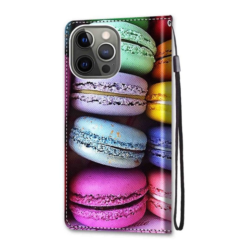 Folio-hoesje voor iPhone 13 Pro Max Macarons