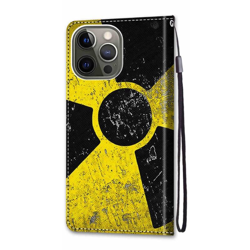 Folio-hoesje voor iPhone 13 Pro Max Radioactief Symbool