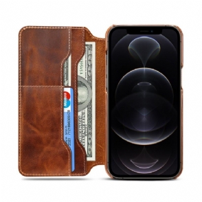 Folio-hoesje voor iPhone 13 Pro Max Vintage Leer