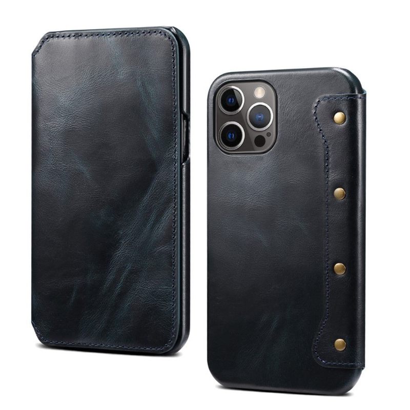 Folio-hoesje voor iPhone 13 Pro Max Vintage Leer