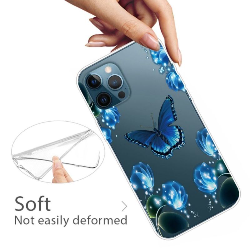 Hoesje voor iPhone 13 Pro Max Anti-fall Blauwe Vlinder