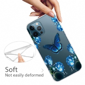 Hoesje voor iPhone 13 Pro Max Anti-fall Blauwe Vlinder