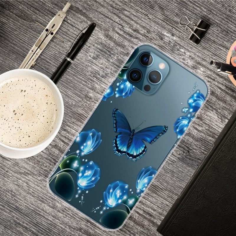 Hoesje voor iPhone 13 Pro Max Anti-fall Blauwe Vlinder