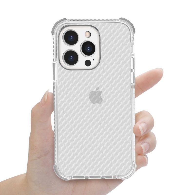 Hoesje voor iPhone 13 Pro Max Heldere Koolstofvezel