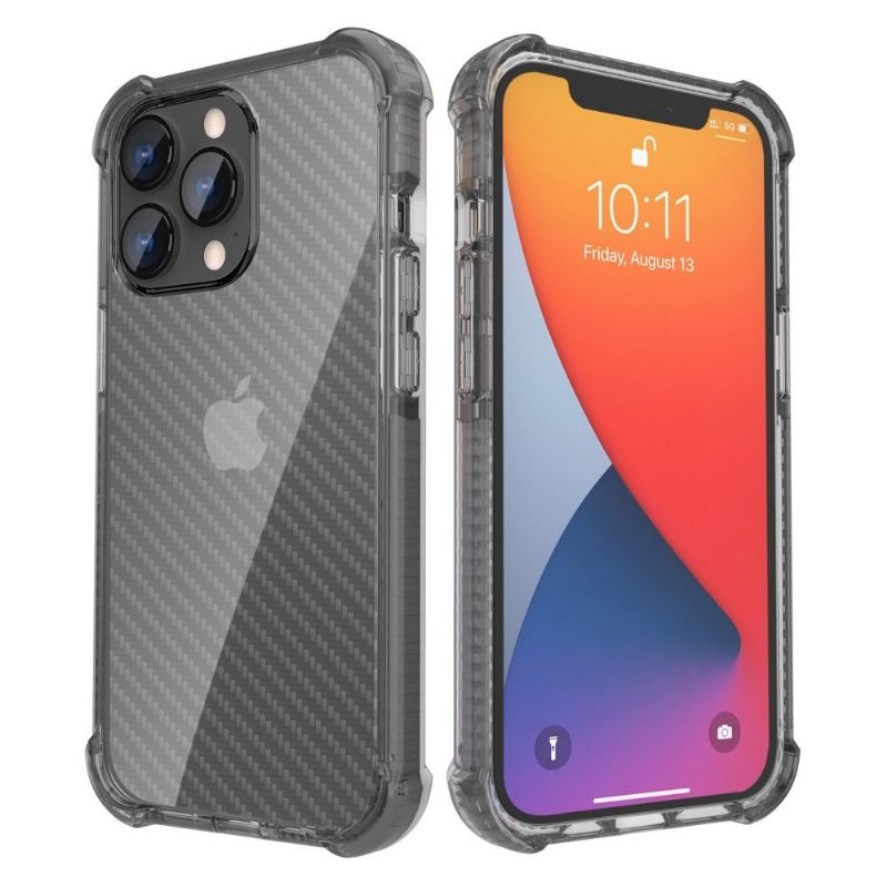 Hoesje voor iPhone 13 Pro Max Heldere Koolstofvezel