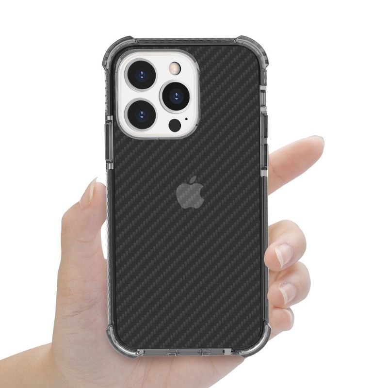 Hoesje voor iPhone 13 Pro Max Heldere Koolstofvezel