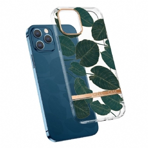 Hoesje voor iPhone 13 Pro Max Transparante Groene Bladeren