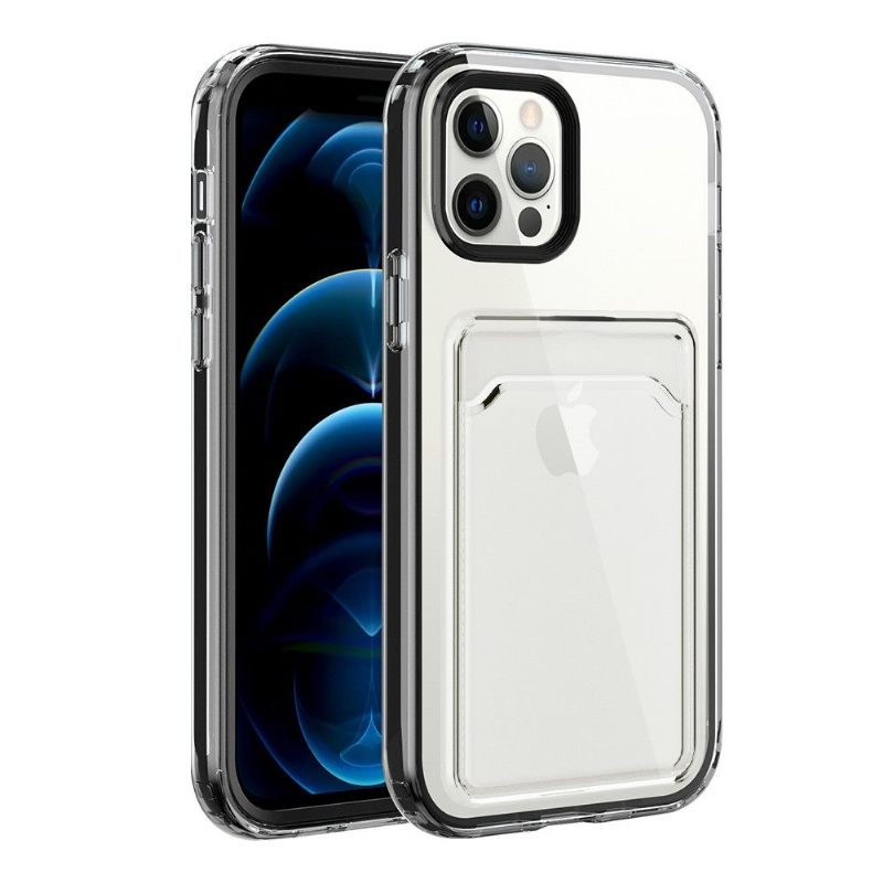 Hoesje voor iPhone 13 Pro Max Transparante Kaarthouder Randen Kleuren