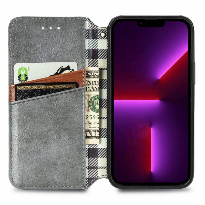 Leren Hoesje voor iPhone 13 Pro Max Bescherming Kub Design-kaarthouder