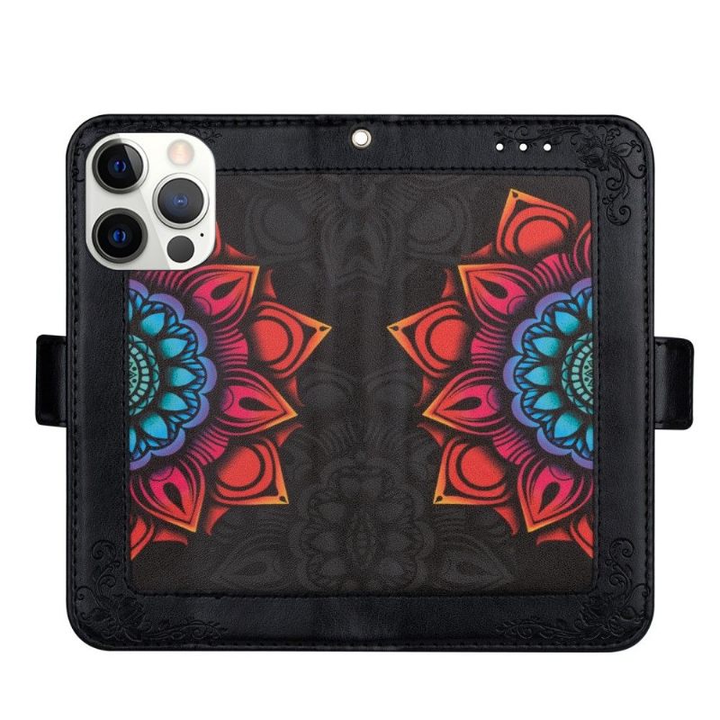 Leren Hoesje voor iPhone 13 Pro Max Kleurrijke Mandala Dame