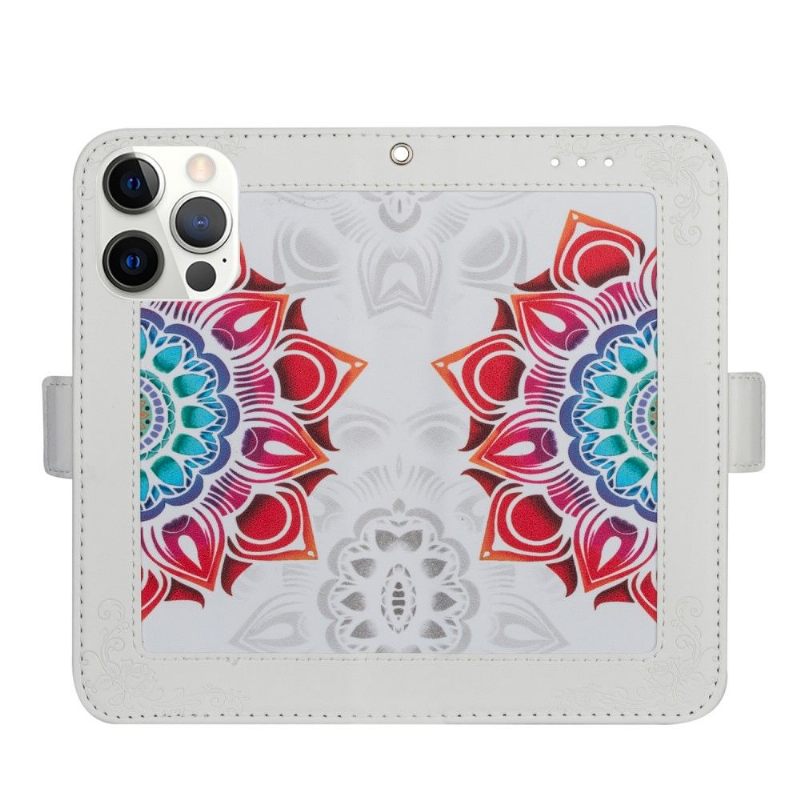 Leren Hoesje voor iPhone 13 Pro Max Kleurrijke Mandala Dame