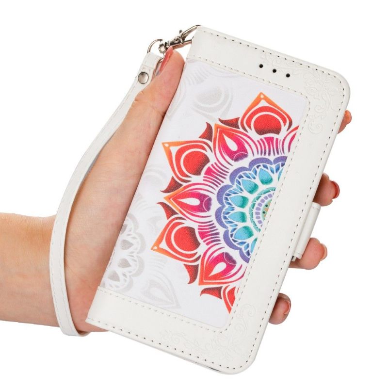 Leren Hoesje voor iPhone 13 Pro Max Kleurrijke Mandala Dame