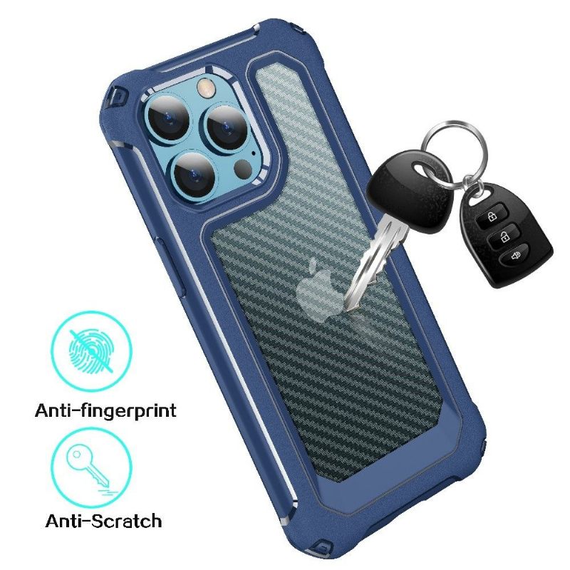 Telefoonhoesje voor iPhone 13 Pro Max Bescherming Doorzichtige Koolstofvezelstijl