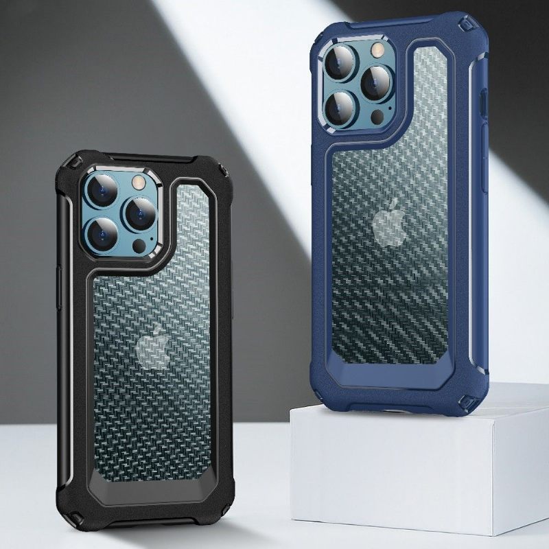 Telefoonhoesje voor iPhone 13 Pro Max Bescherming Doorzichtige Koolstofvezelstijl