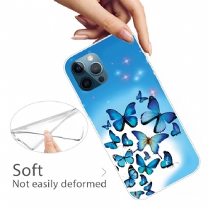 Telefoonhoesje voor iPhone 13 Pro Max Blauwe Vlinders