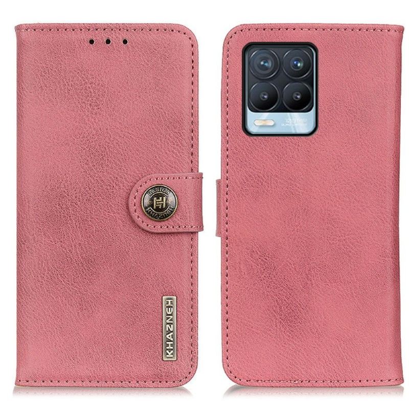 Leren Hoesje voor Realme 8 / 8 Pro Khazneh Leder Effect Kaarthouder