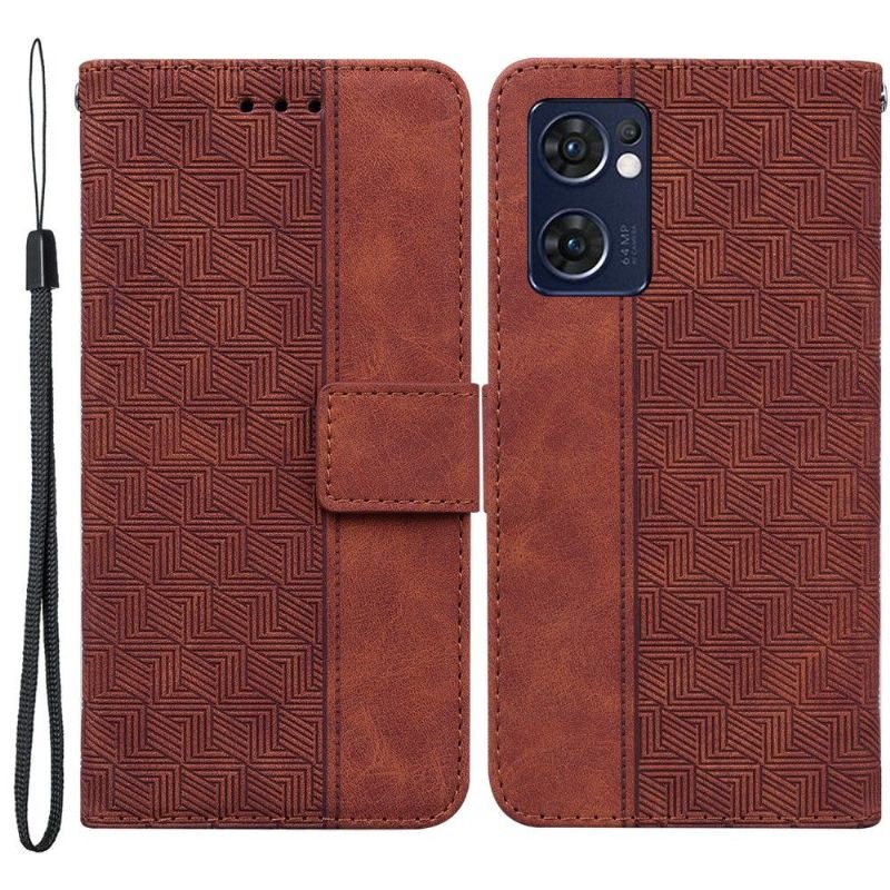 Cover voor Oppo Find X5 Lite Folio-hoesje Faux Leather Folio Strepen