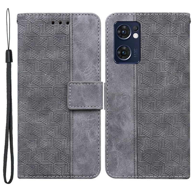 Cover voor Oppo Find X5 Lite Folio-hoesje Faux Leather Folio Strepen