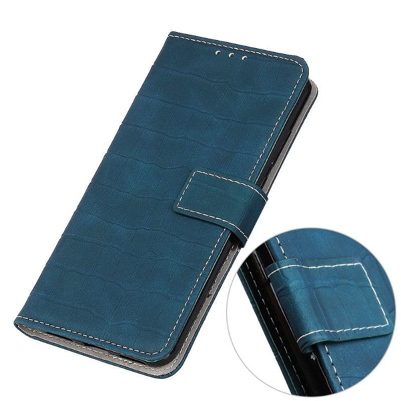 Folio-hoesje voor Oppo Find X5 Lite Croco-look Stiksels