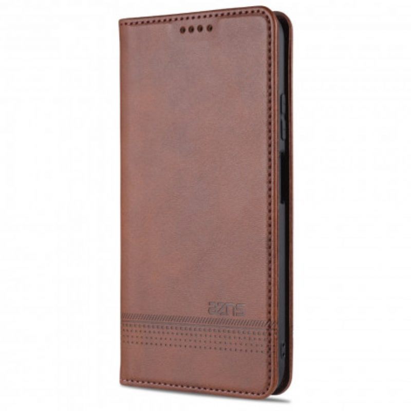 Bescherming Hoesje voor Xiaomi Redmi Note 10 / 10S Folio-hoesje Azns Leerstyling