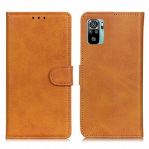 Folio-hoesje voor Xiaomi Redmi Note 10 / 10S Retro Mat Leereffect