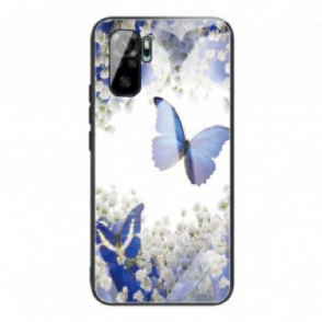 Hoesje voor Xiaomi Redmi Note 10 / 10S Vlinders Design Gehard Glas