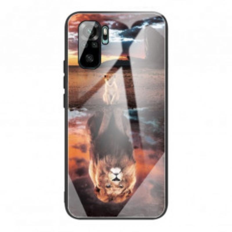 Telefoonhoesje voor Xiaomi Redmi Note 10 / 10S Lion Cub's Dream Gehard Glas