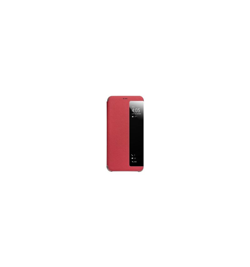 Folio-hoesje voor Huawei P20 Pro Leer Met Venster - Rood